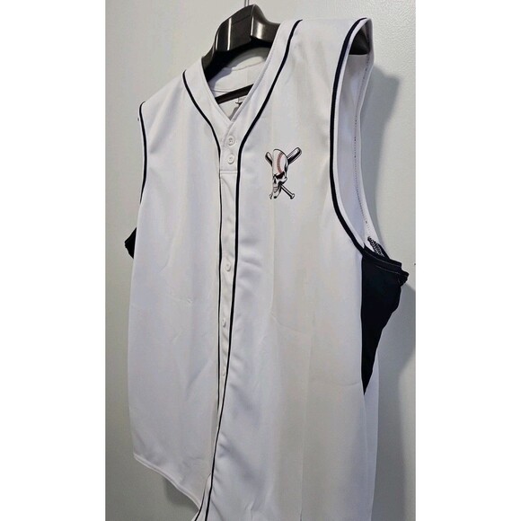 3XL Holloway White/Navy Baseball jersey With Left Baseball Skull Chest Logo - Picture 5 of 8
